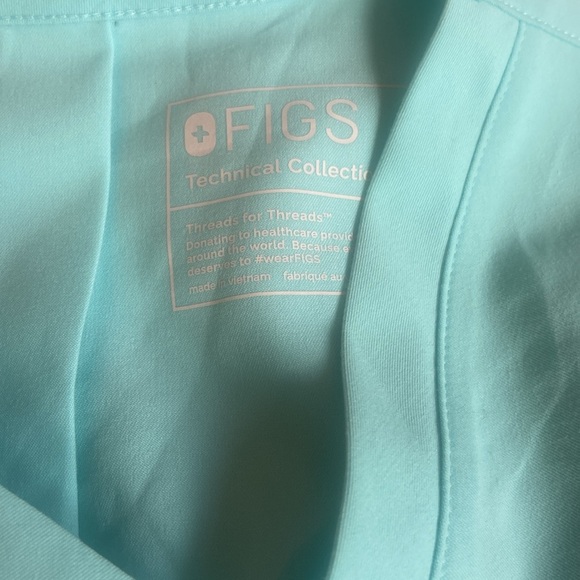 FIGS technical Collection nurse scrub top Size XS Turquoise Teal - Picture 3 of 4